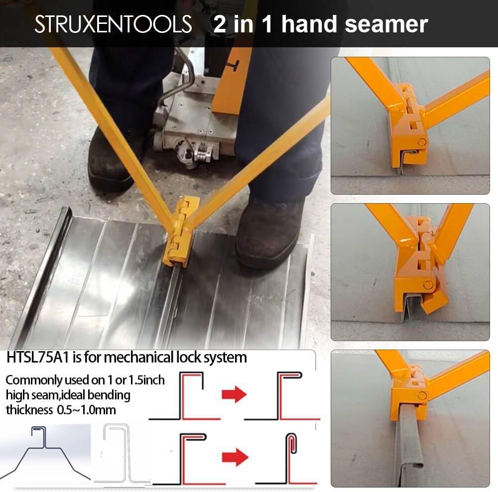 Standing Seam Double Lock Hand Seamer, for Standing Seam Mechanical Panel 1”&1.5”