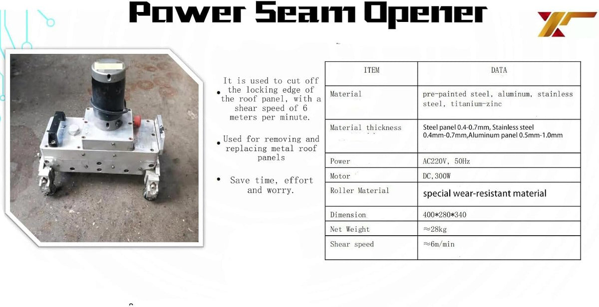 Seam Opener,Standing Seam Roofing Mechanical Lock Panel Opener